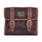 Preview: Longride, 'Mini' waxed cotton saddlebag. Marron Brown