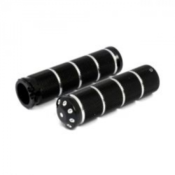 Throttle grip set Bomber. Knurled. Black CM