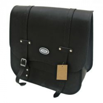 Ledrie, single leather saddlebag. 30 liter. Black