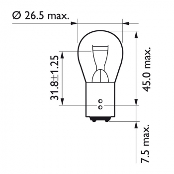 Philips VisionPlus taillight light bulb P21/5W 2 Piece