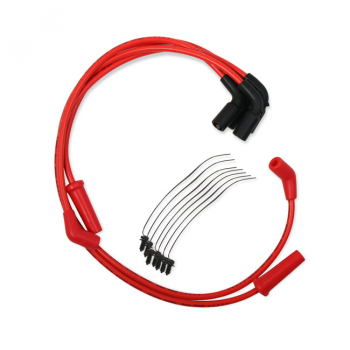 Accel, 8mm Ferro Spiral core spark plug wire set. Red