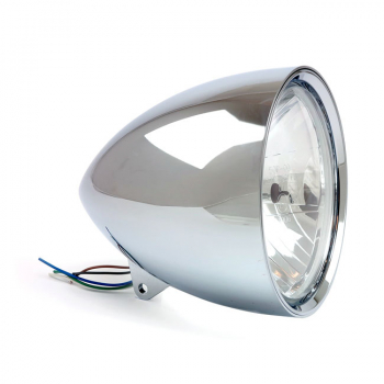 Smoothie 7" headlamp without visor. Chrome