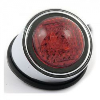 Old School LED taillight, Type 1. Chrome. Red lens