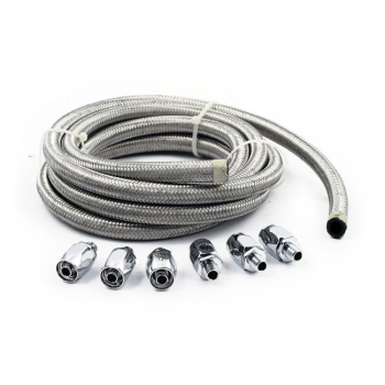 Oil line & fitting kit, braided steel