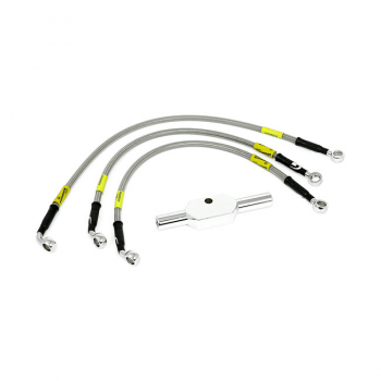 Goodridge brake line front, stainless clear coated