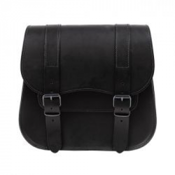 Ledrie, leather single saddlebag, 18 liter. Black