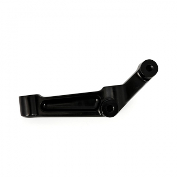 PM, radial mount caliper bracket. Black, right front