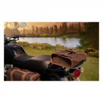 Longride, 'Mini' waxed cotton saddlebag. Marron Brown