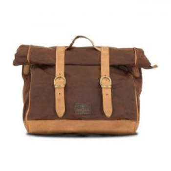 Longride, 'Old Chopper' waxed cotton saddlebag. Marron Brown