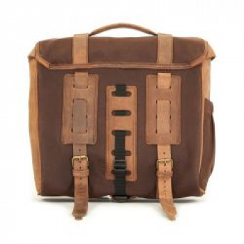 Longride, 'Classic' waxed cotton saddlebag. Marron Brown