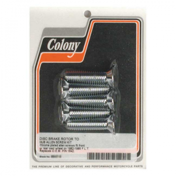 Colony, rear brake rotor bolt kit. Chrome