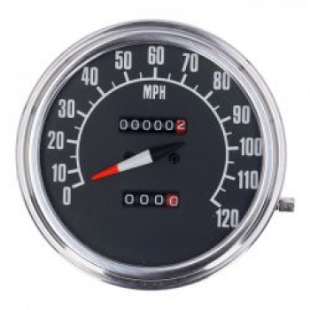 FL speedometer, '74-84 face', black. 1:1 MPH