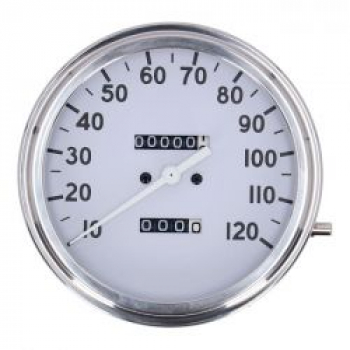 FL Tachometer, '36-40 Gesicht', Weiß. 2:1 MPH