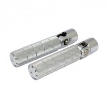 Bomber, foot peg set. Knurled. Chrome