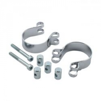 XL Sportster header clamps. Chrome