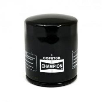 Champion, spin-on oil filter. Black