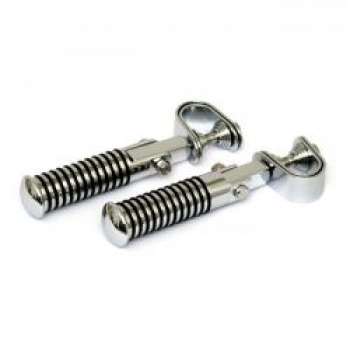 O-ring foot peg set. Clamp-on. Chrome