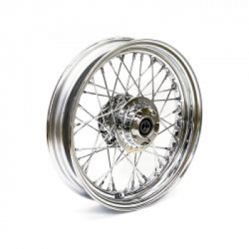 3.00 x 16 front wheel 40 spokes chrome