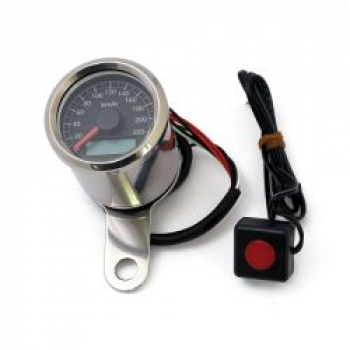 Heizer, elektronischer Tachometer. 48mm. Schwarzes Zifferblatt