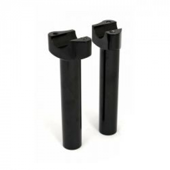 Forged aluminum risers straight, 6-1/2" rise. Black