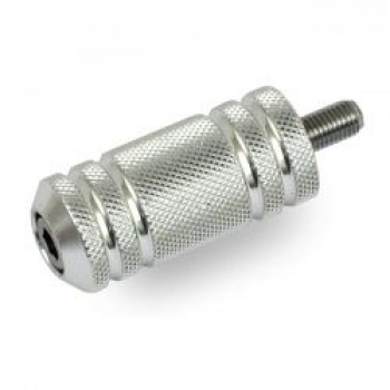 Knurled aluminum shift/brake peg. Polished