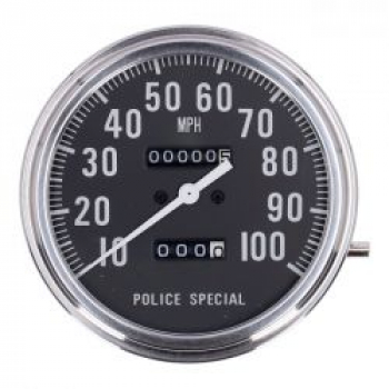 FL Tachometer, 'Polizeigesicht', schwarz. 1:1 MPH