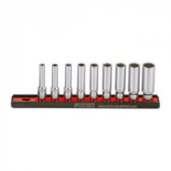 Sonic, deep socket rail set 1/4", 9-piece. US/SAE