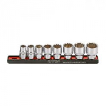 Sonic, socket rail set 3/8". 8-piece. US/SAE