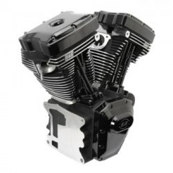 S&S, 4-1/8" bore 124" long block TC engine. All black