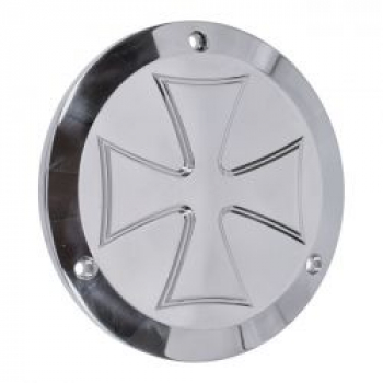 Hells Kitchen Choppers, derby cover Maltese Cross. Polished