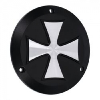 Hells Kitchen Choppers, derby cover Maltese Cross. Black