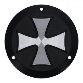 Hells Kitchen Choppers, derby cover Maltese Cross. Black