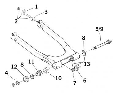 SWINGARM PARTS FOR 1980-2001 TOURING