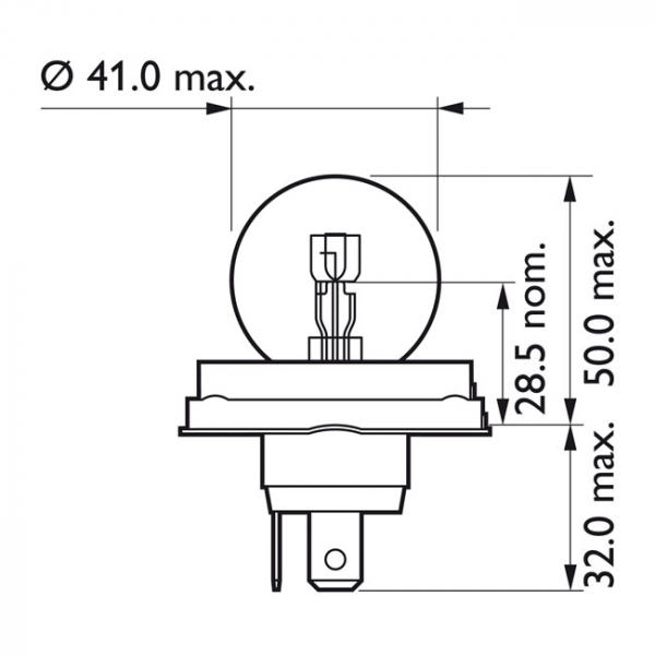 Philips headlamp bulb R2 (Duplo)