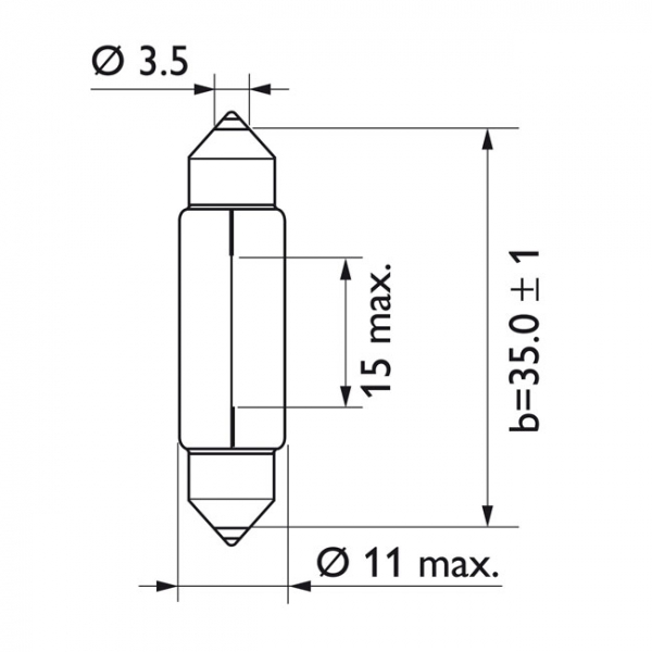 Philips Festoon light bulb C5W 2 Piece