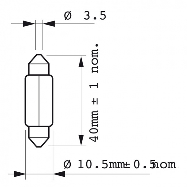 Philips Festoon light bulb Festoon T10,5X43 2 Piece