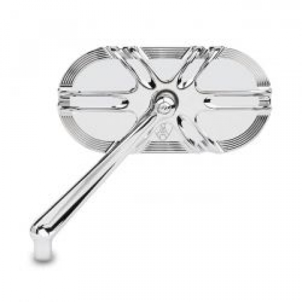 Ness Deep Cut caged mirror left hand chrome