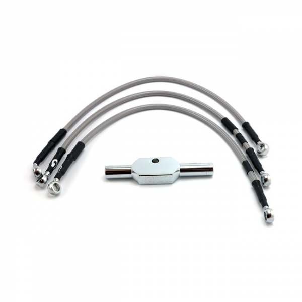 Goodridge brake line front, stainless clear coated