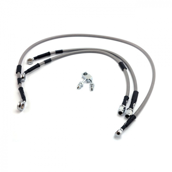 Goodridge brake line front, stainless clear coated