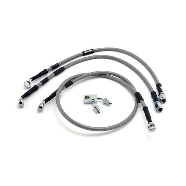 Goodridge brake line front, stainless clear coated