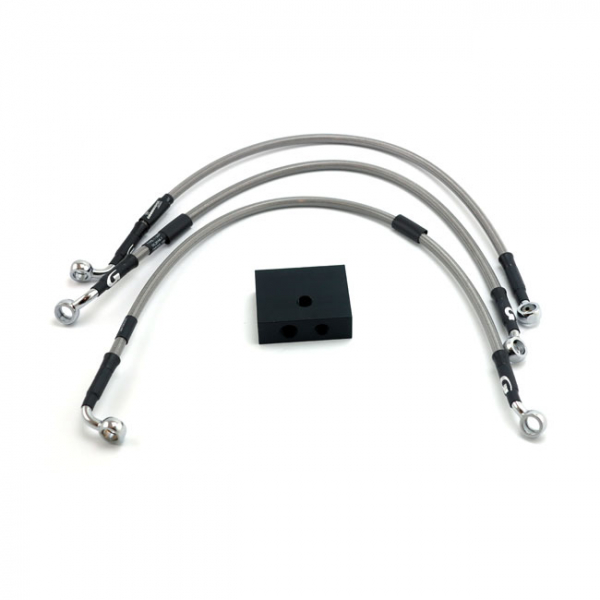 Goodridge brake line front, stainless clear coated