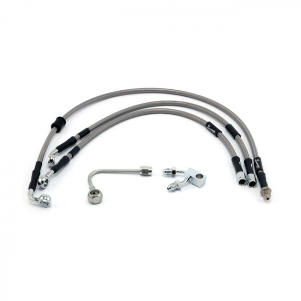 Goodridge brake line front, stainless clear coated