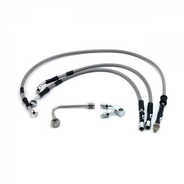 Goodridge brake line front, stainless clear coated