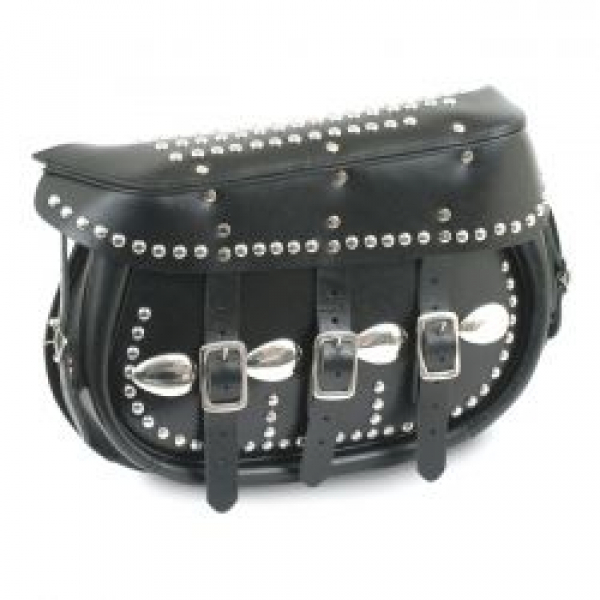 KING SADDLEBAGS, BLACK, STUDDED