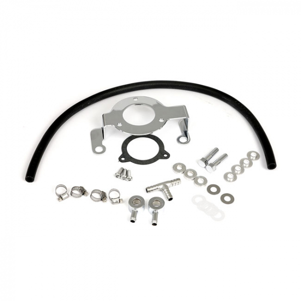 Air cleaner adapter bracket kit. Chrome