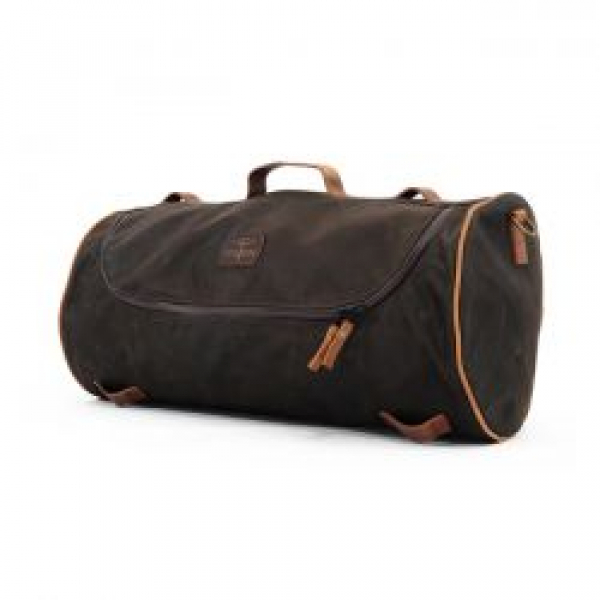 LongRide, roll bag waxed cotton wide. Khaki wax