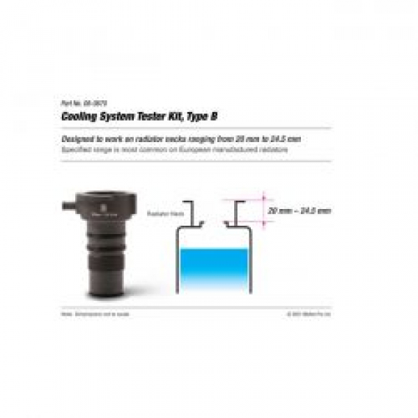 Motion Pro, cooling system test tool. Type B