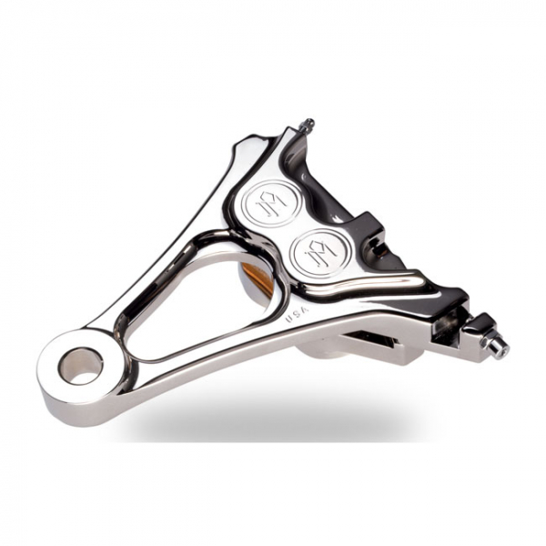 PM, 4-piston one-piece caliper/bracket, rear. Polished