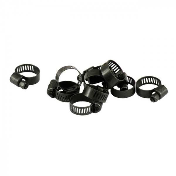 Jagg 3/8" hose clamp, black 10 Pack