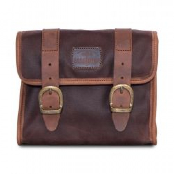 Longride, 'Mini' waxed cotton saddlebag. Marron Brown